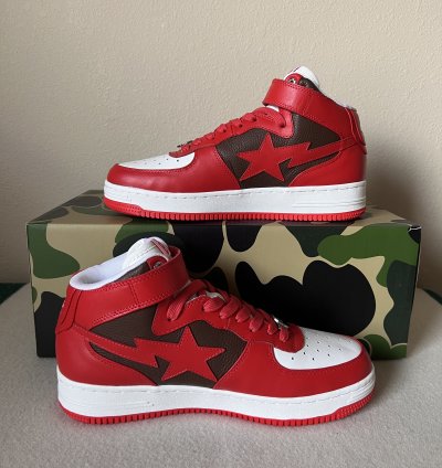 Bape Bapesta Mid M1 In Red