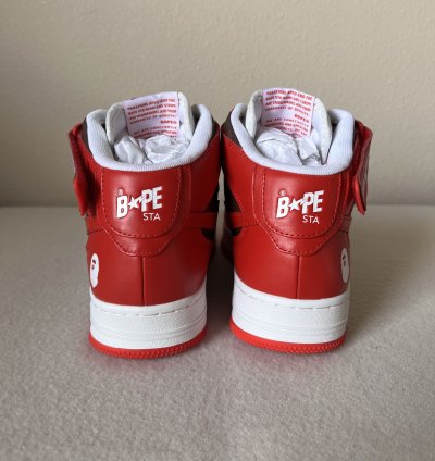 Bape Bapesta Mid M1 In Red