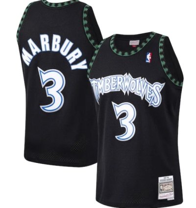 Stephon Marbury Minnesota Timberwolves 199798 Hardwood Classics Swingman Jersey - Black