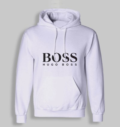 Hugo Boss Logo Unisex White Hoodie - Size Usa