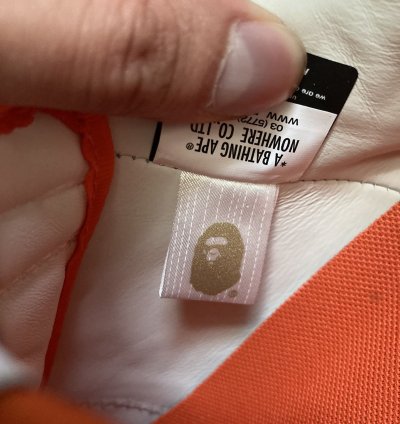 Bape Bapesta Patent Leather Orange White