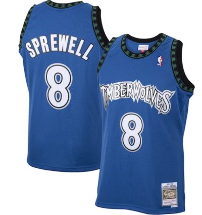 Latrell Sprewell Minnesota Timberwolves 200102 Hardwood Classics Swingman Jersey - Blue