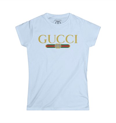 Gucci Gg Logo Women Light Blue T-shirt - Size Usa