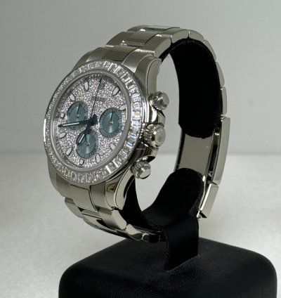 Rolex Daytona Platin 116576tbr Pave Like New