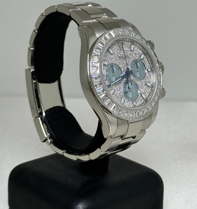 Rolex Daytona Platin 116576tbr Pave Like New