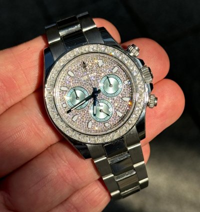 Rolex Daytona Platin 116576tbr Pave Like New