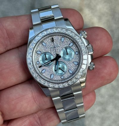 Rolex Daytona Platin 116576tbr Pave Like New