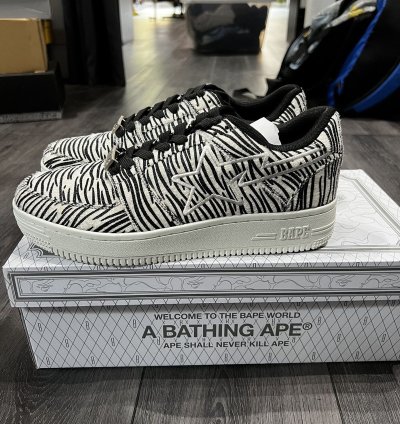 Bape Bapesta Zebra Print Sneaker Sz 9