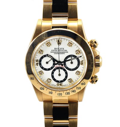 Rolex Daytona Porcelain Dial With Diamonds Ref 16528