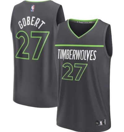 Rudy Gobert Minnesota Timberwolves Fast Break Player Jersey - Statement Edition - Black
