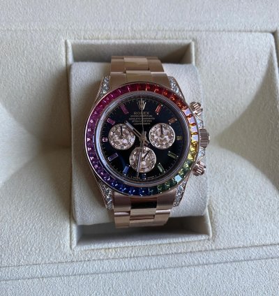 Rolex Daytona Rainbow 116595rbow Rose Gold Sapphire Gem Bezel Diamond Lugs - Rare - Unworn 2021