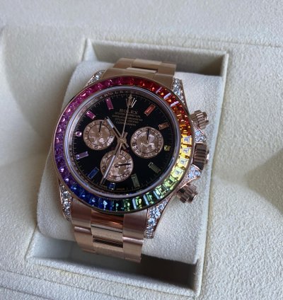 Rolex Daytona Rainbow 116595rbow Rose Gold Sapphire Gem Bezel Diamond Lugs - Rare - Unworn 2021