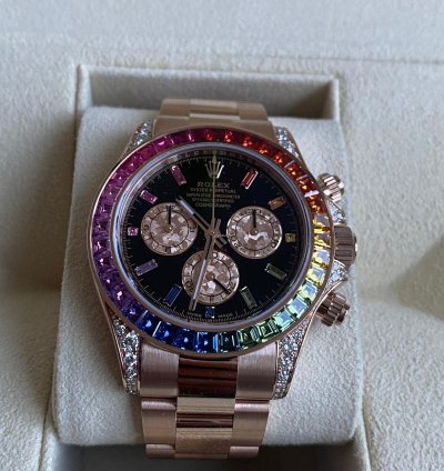 Rolex Daytona Rainbow 116595rbow Rose Gold Sapphire Gem Bezel Diamond Lugs - Rare - Unworn 2021