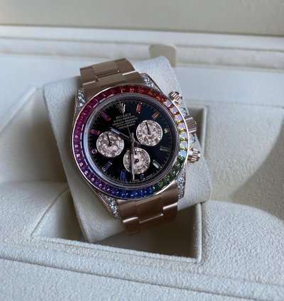 Rolex Daytona Rainbow 116595rbow Rose Gold Sapphire Gem Bezel Diamond Lugs - Rare - Unworn 2021