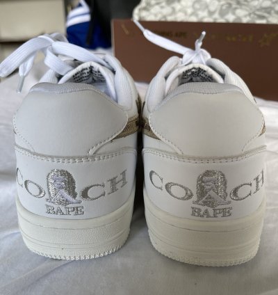 Bape Coach Bapesta White Multi