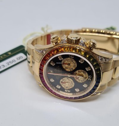 Rolex Daytona Rainbow 116598 Super Rare 100 Nos Full Set Full Stickers