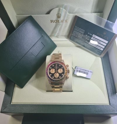 Rolex Daytona Rainbow 116598 Super Rare 100 Nos Full Set Full Stickers