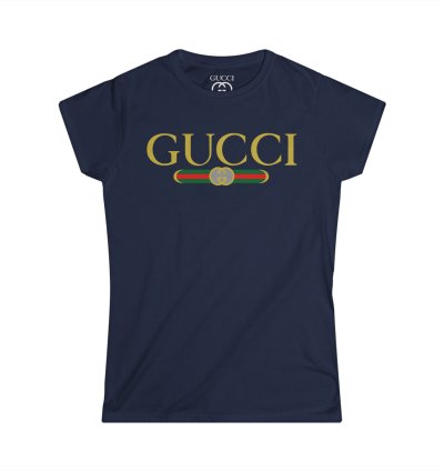 Gucci Gg Logo Women Navy T-shirt - Size Usa