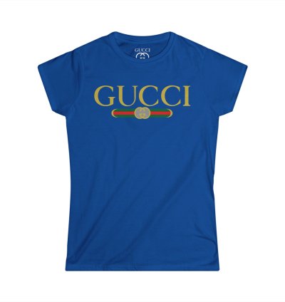 Gucci Gg Logo Women Blue T-shirt - Size Usa