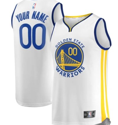 Golden State Warriors Fast Break Custom Jersey White Association Edition