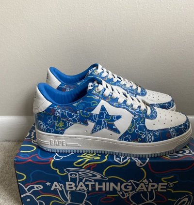 Bape Medicom Toy Bearbrick Blue Camo Bape Sta Low Size 12