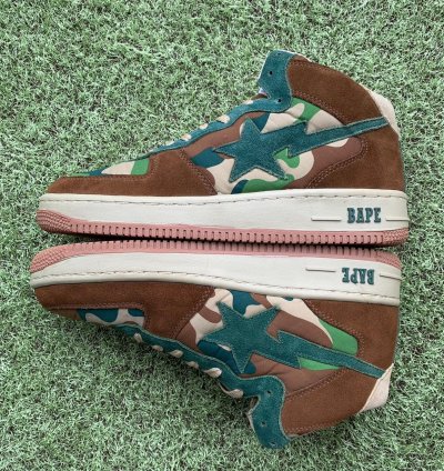 Bape Mid Sta Brown Green Camo Suede