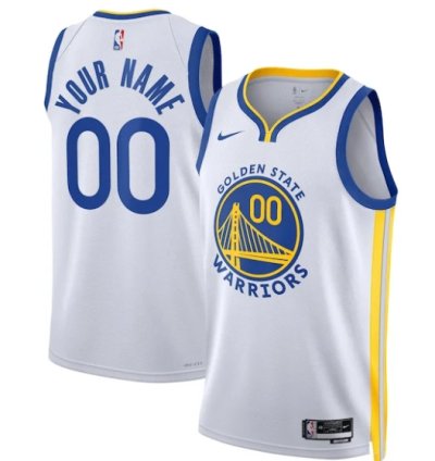 Golden State Warriors Nike Unisex Swingman Custom Jersey White - Association Edition