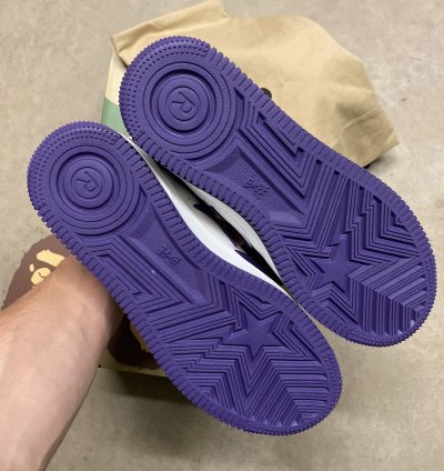 Bape Premium Leather Bapesta Purple