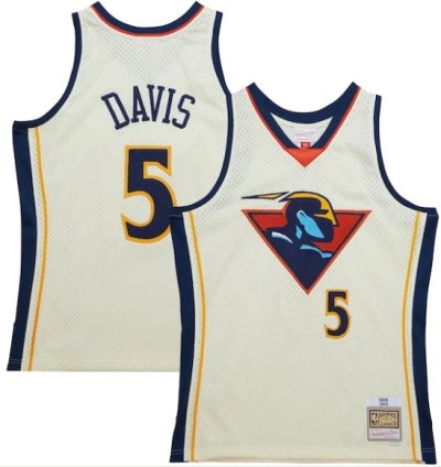 Baron Davis Golden State Warriors Chainstitch Swingman Jersey - Cream