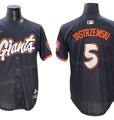 San Francisco Giants 5 Mike Yastrzemski Black 2025 City Connect Jersey