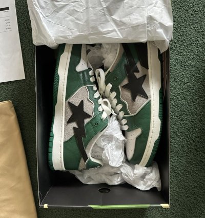 Bape Sk8 Sta 1 Sneakers Green And Black