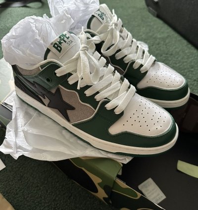 Bape Sk8 Sta 1 Sneakers Green And Black