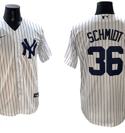 New York Yankees 36 Clarke Schmidt White Home Player Jersey