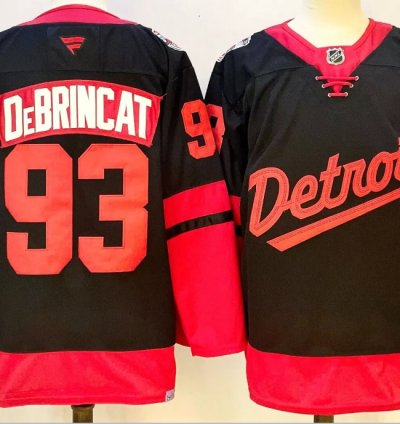 Alex Debrincat Jersey 93 Detroit Red Wings 2025 Stadium Series Stitched Black