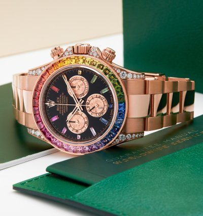 Rolex Daytona Rainbow Rare 18k Rose Gold 116595rbow - Ats-w007976