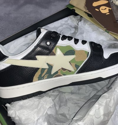 Bape Sk8 Sta Us10 Black White Abc Green Sneakers Ds Bapesta