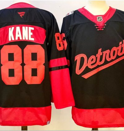 Patrick Kane Jersey 88 Detroit Red Wings 2025 Stadium Series Stitched Black