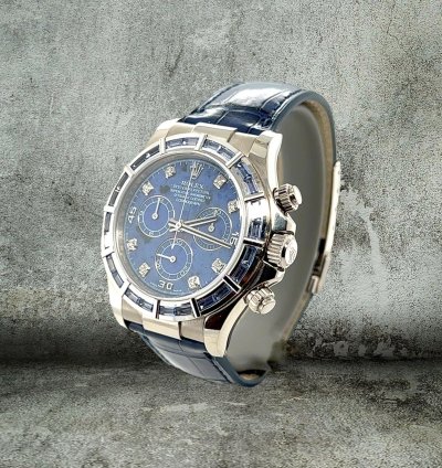 Rolex Daytona Sodalite Baguette Zaffiri 116589saci White Gold 18kt Investment