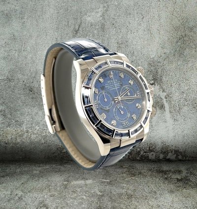 Rolex Daytona Sodalite Baguette Zaffiri 116589saci White Gold 18kt Investment