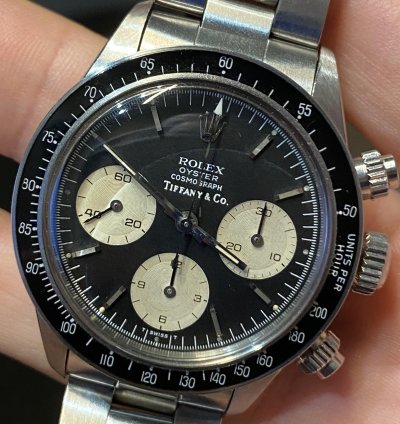 Rolex Daytona Very Rare Rolex Daytona 6263 Black Tiffany Co Dial