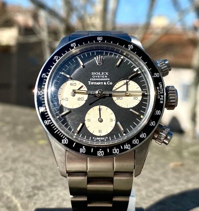 Rolex Daytona Very Rare Rolex Daytona 6263 Black Tiffany Co Dial
