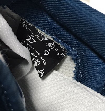 Bape Skull Sta Navy White Leather