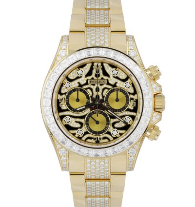 Rolex Daytona Yellow Gold Factory Diamond Eye Of The Tiger Watch 116598 Tbr