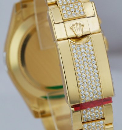 Rolex Daytona Yellow Gold Factory Diamond Eye Of The Tiger Watch 116598 Tbr