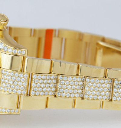 Rolex Daytona Yellow Gold Factory Diamond Eye Of The Tiger Watch 116598 Tbr