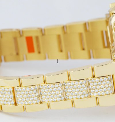 Rolex Daytona Yellow Gold Factory Diamond Eye Of The Tiger Watch 116598 Tbr