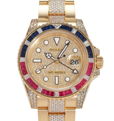 Rolex Gmt-master Ii 116758saru Automatic Yellow Gold Good