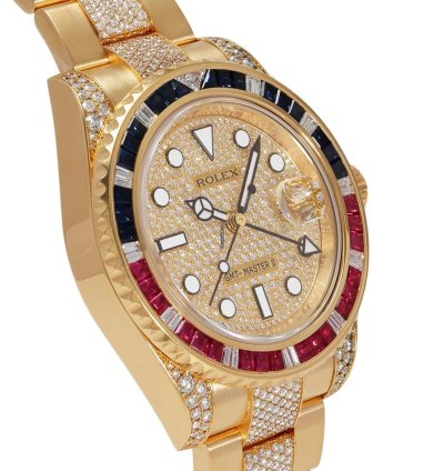 Rolex Gmt-master Ii 116758saru Automatic Yellow Gold Good