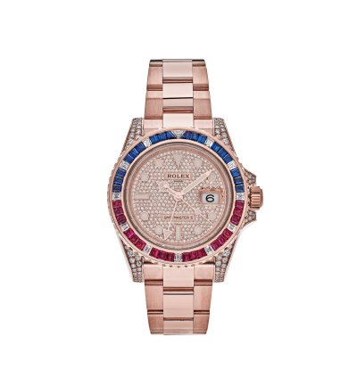 Rolex Gmt-master Ii 126755saru Rose Gold Sapphire And Ruby