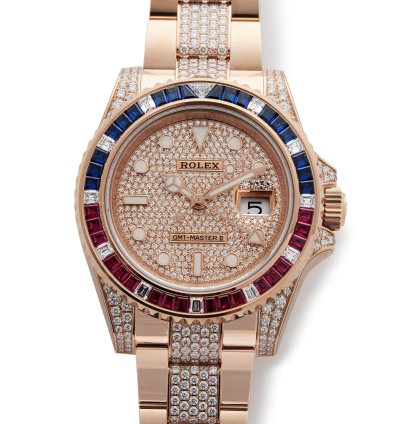 Rolex Gmt-master Ii Unworn With Stickers 18k Rose Gold 126755saru- - Ats-w008116